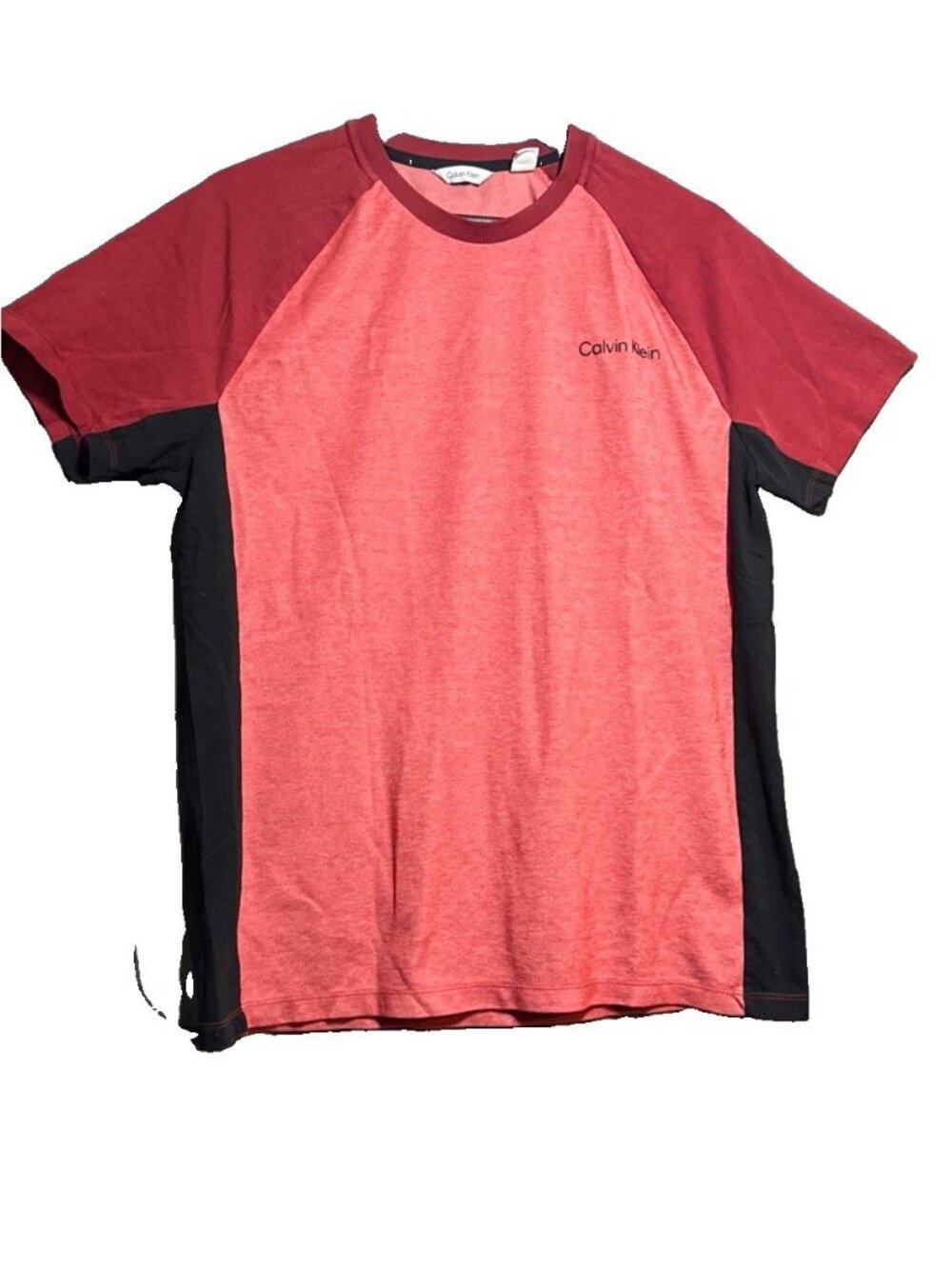Calvin Klein Performance Shirt Men's M Raglan Color lock Cotton Ble Short Sleeve